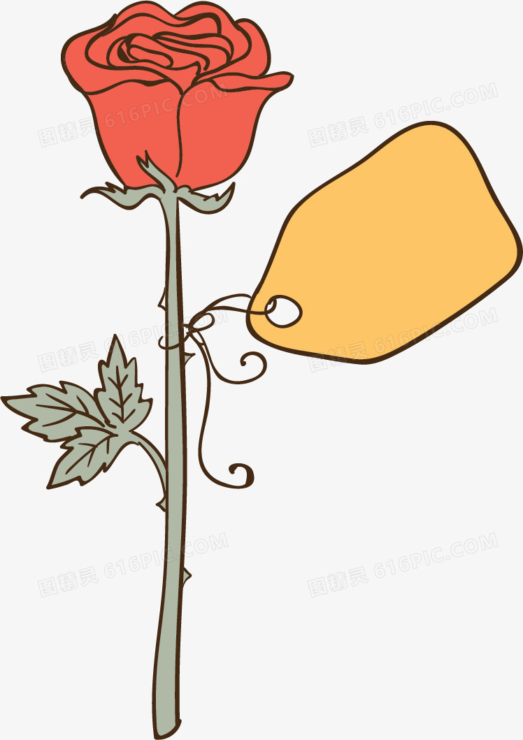 卡通手绘玫瑰花花束