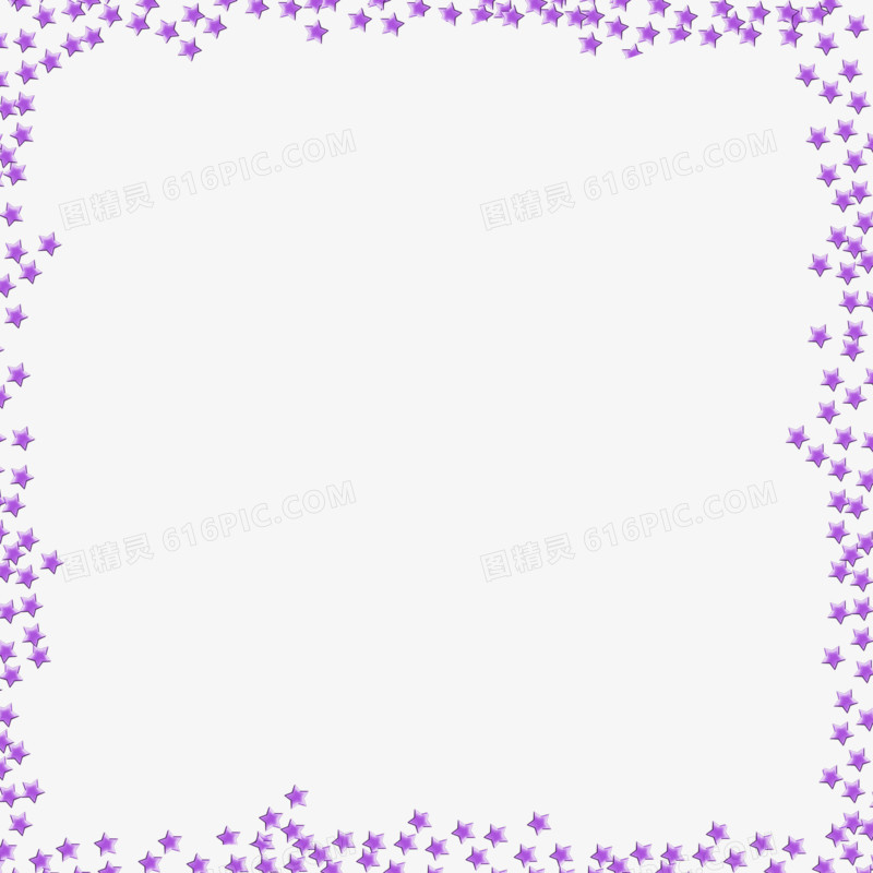 相框素描边框矢量图 紫色星星花边