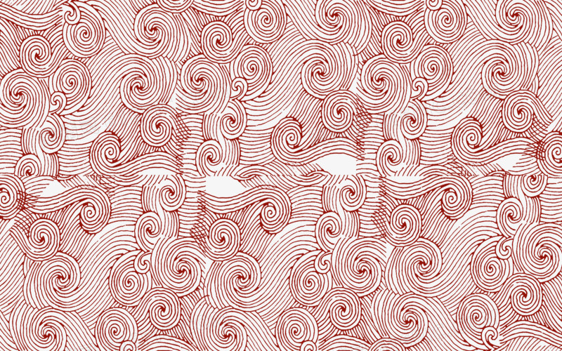 红色螺旋海浪花纹中秋