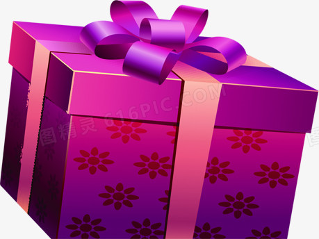 紫色手绘印花礼盒开业