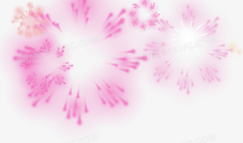 粉色烟花装饰素材
