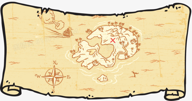 小岛寻宝地图