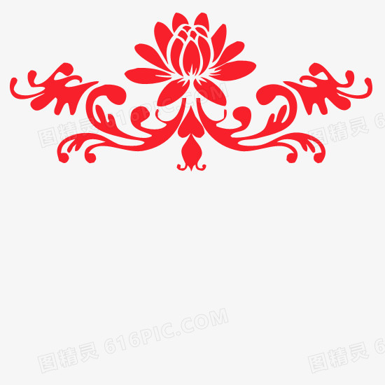 红色剪纸图案