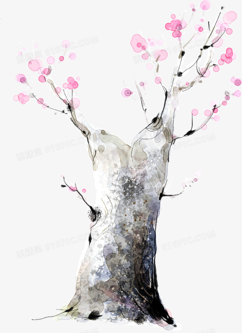手绘梅花栏目设计