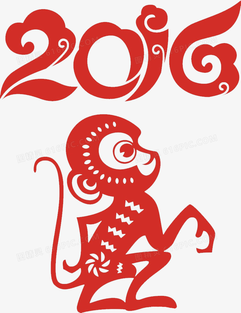 2016猴年剪纸素材