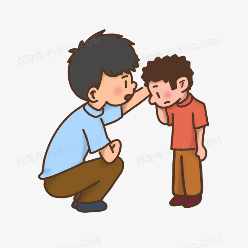 卡通爸爸教导犯错的孩子免抠素材