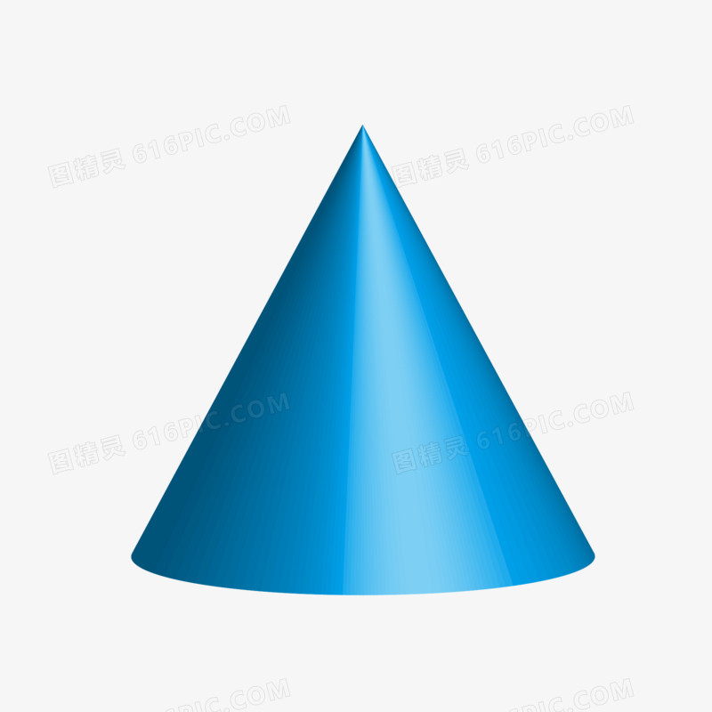 蓝色矢量3d圆锥体元素