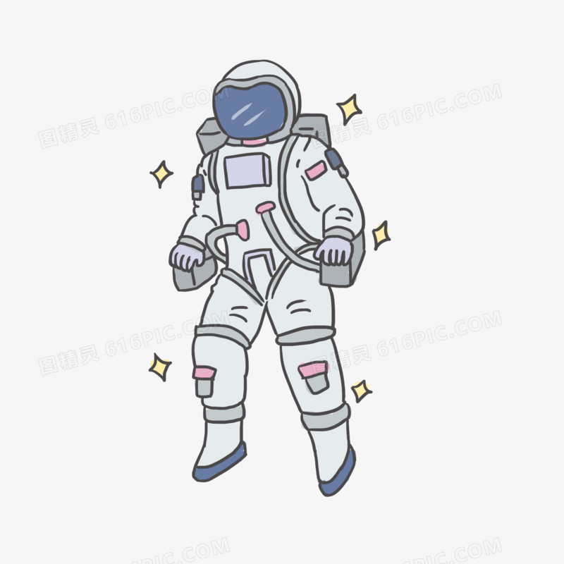 手绘卡通宇航员太空元素