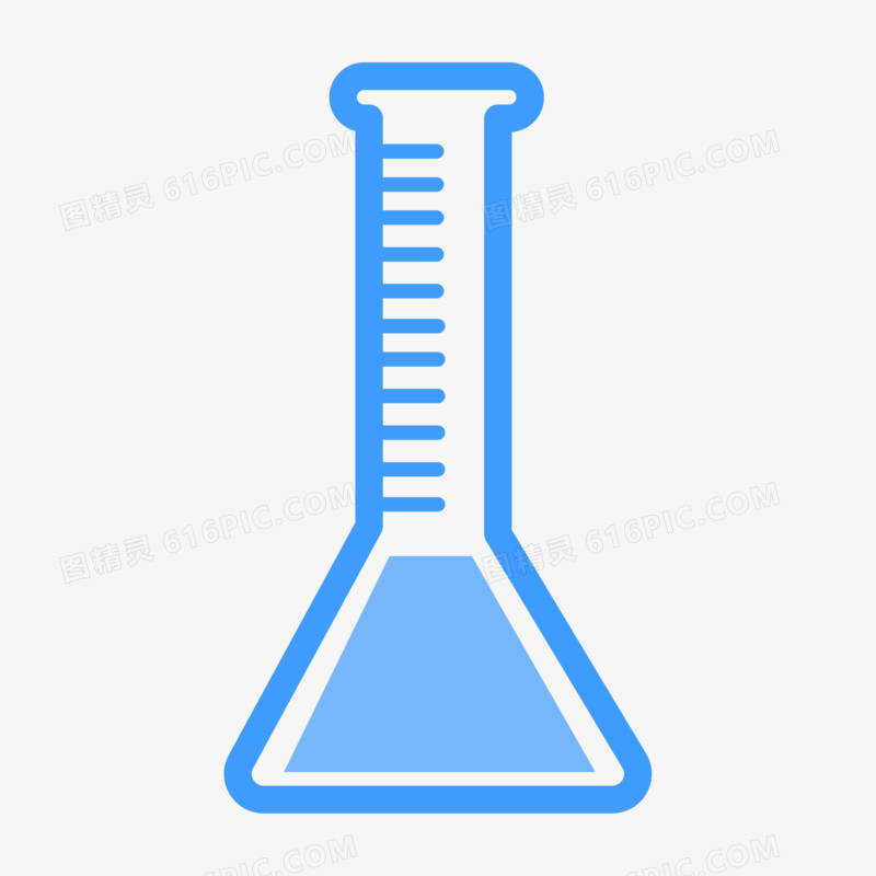 蓝色卡通量筒素材