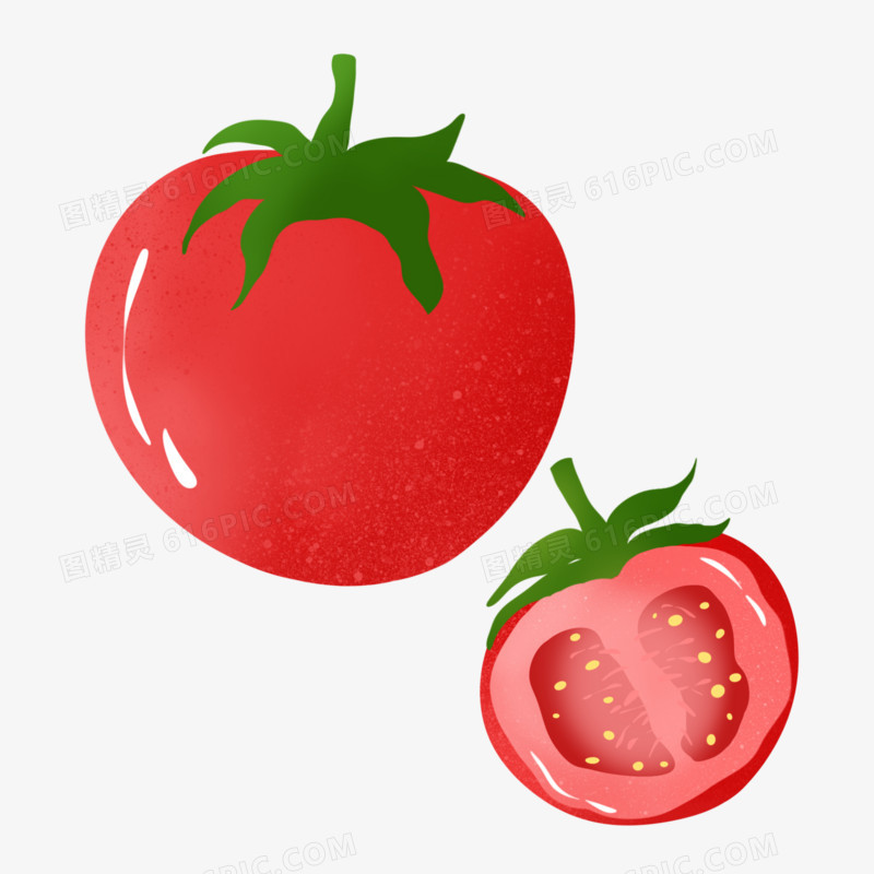 手绘番茄免抠元素