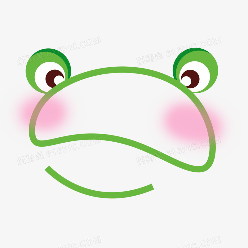 卡通可爱害羞的青蛙相框素材元素