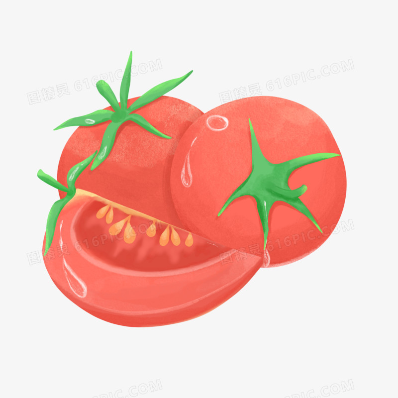 手绘免抠西红柿元素