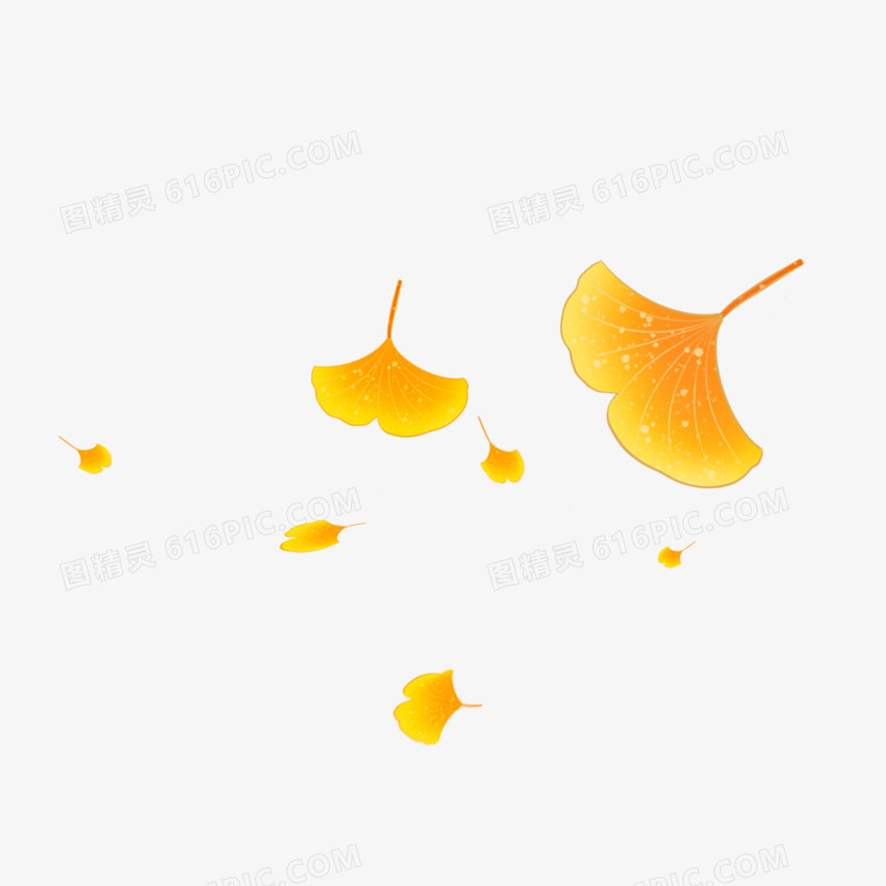 手绘枫银杏叶漂浮素材