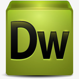 绿色DW正方形立体图标