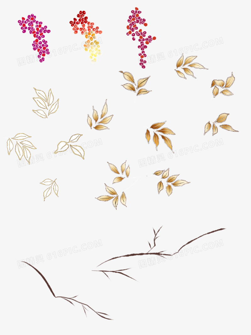 简约植物花朵图案