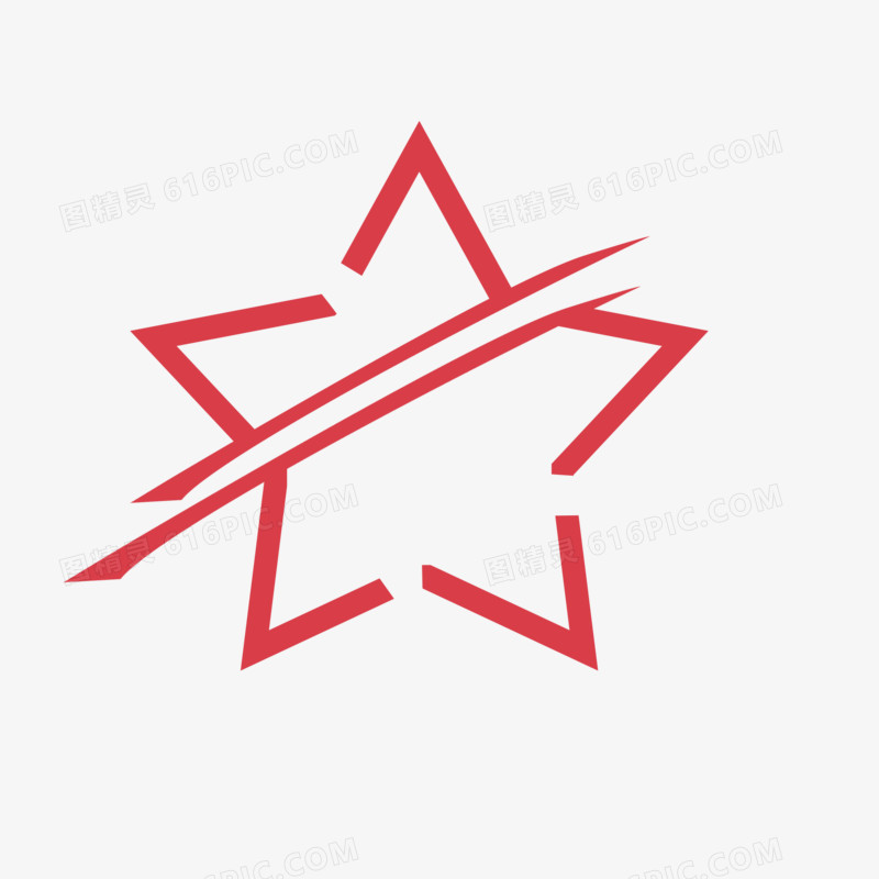 创意五角星简约红色系装饰元素