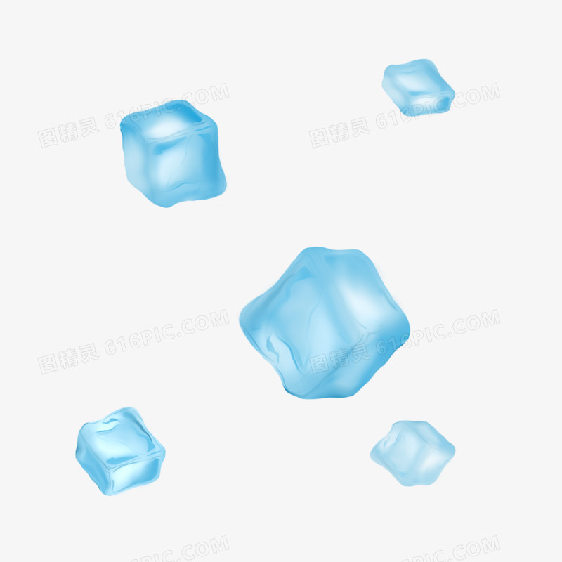漂浮的透明冰块漂浮元素
