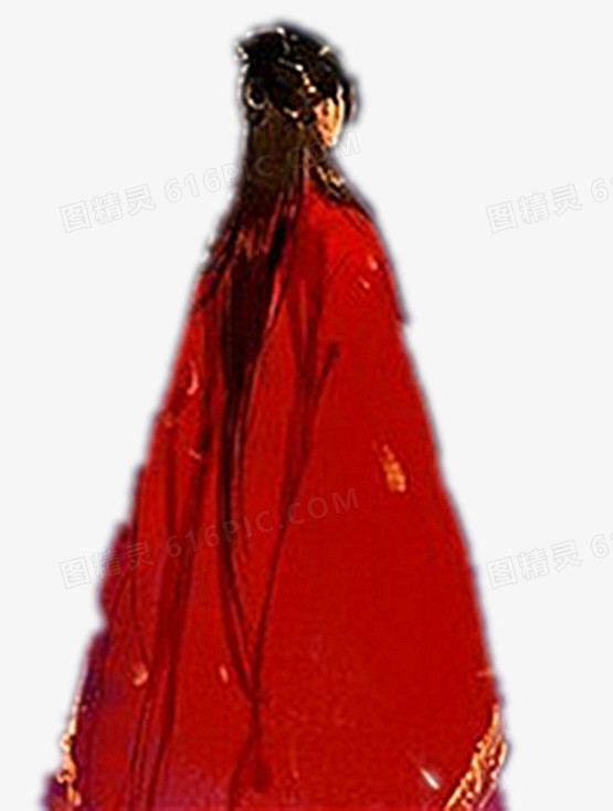 红袍背影女子立绘游戏人物