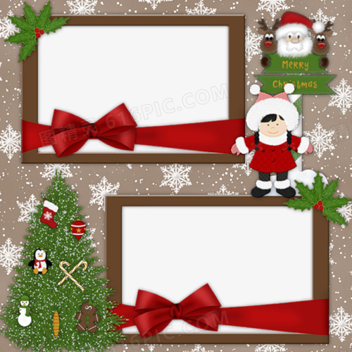 圣诞节卡通双框相框