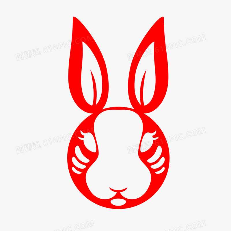 矢量兔年简约兔形像logo元素