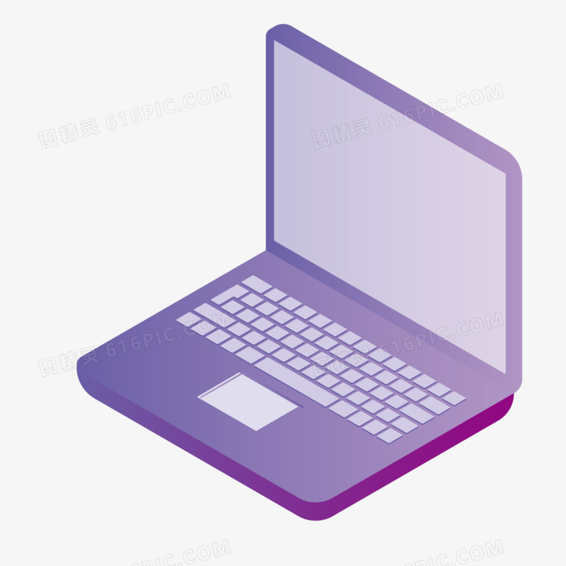 渐变紫色办公笔记本电脑素材