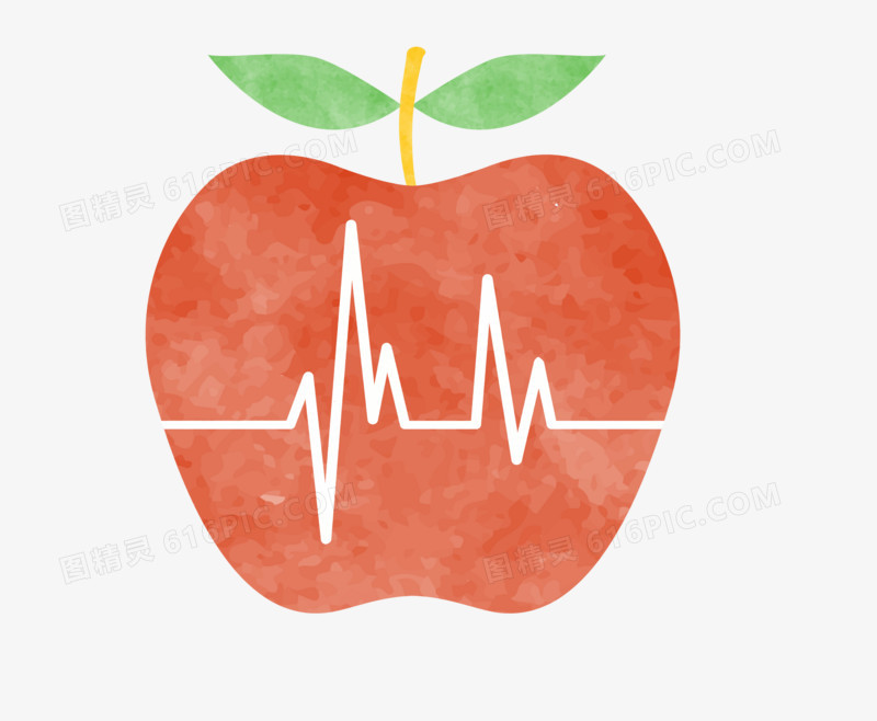 矢量苹果与心电图