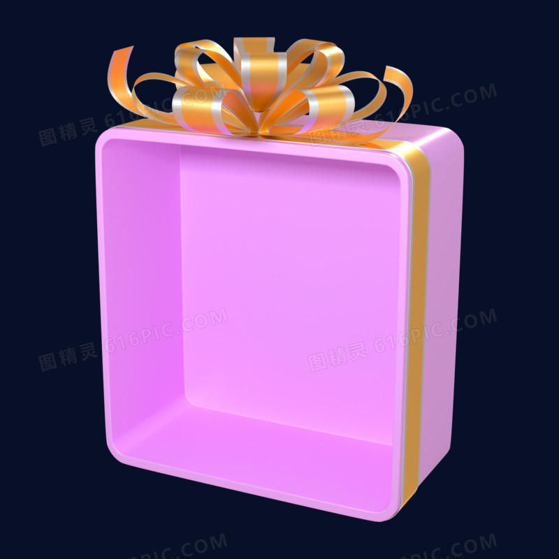 c4d紫色立体电商空盒子元素
