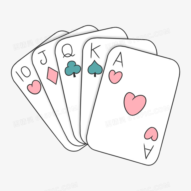 扑克牌简笔画画法图片