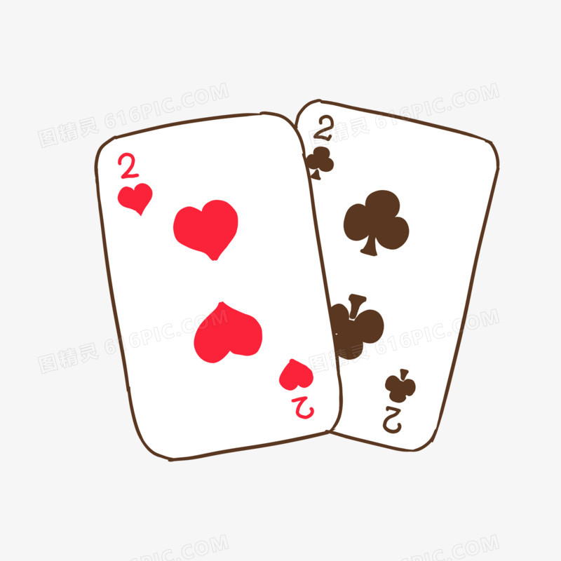 手绘卡通扑克牌纸牌元素