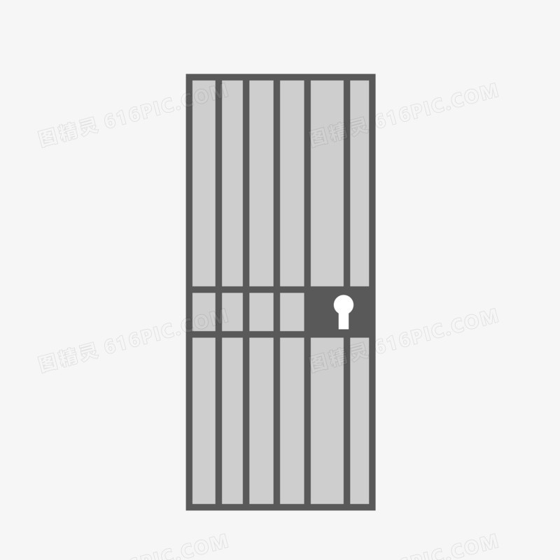 卡通坐牢犯罪牢门矢量元素