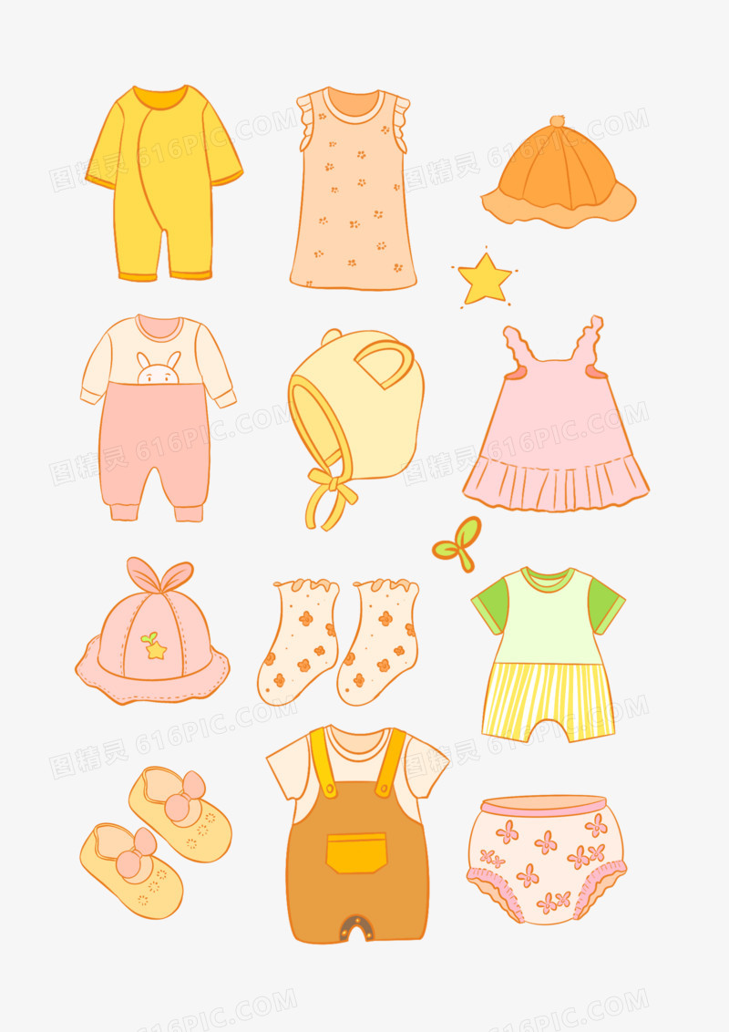 一组卡通可爱宝宝衣服睡衣套图合集