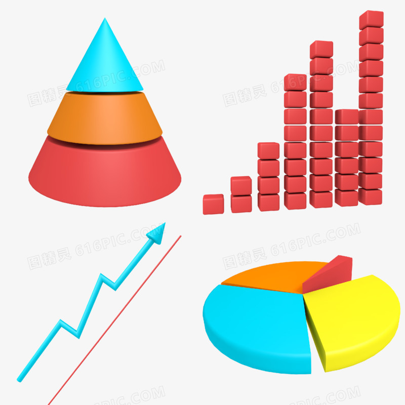 2.5D立体数据图表ppt素材