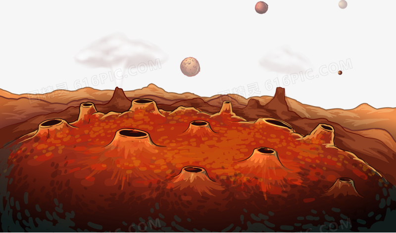 火星简笔画彩色简单图片