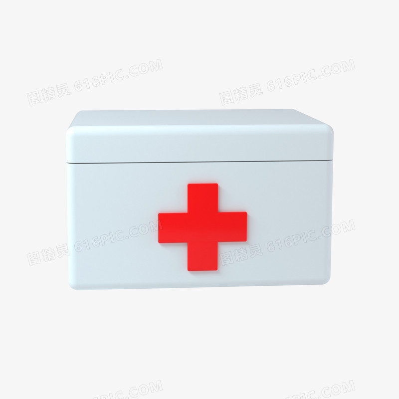 白色C4D急救箱医疗元素