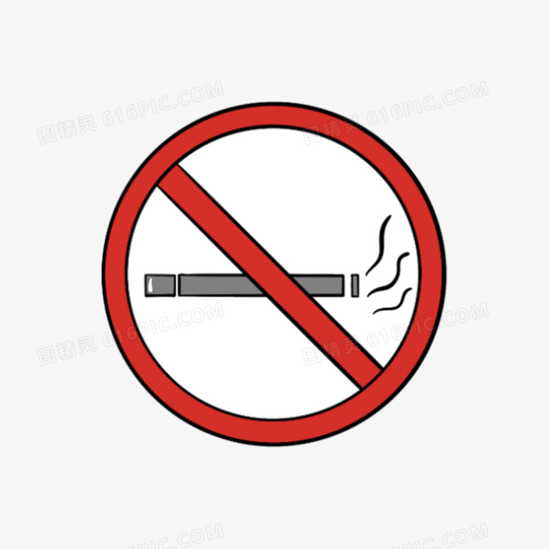 手绘卡通加油站图标禁止抽烟元素