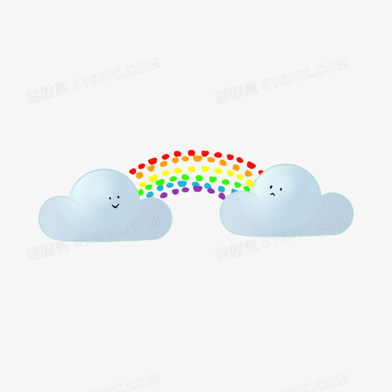 一组手绘可爱天气手账合集装饰元素之彩虹