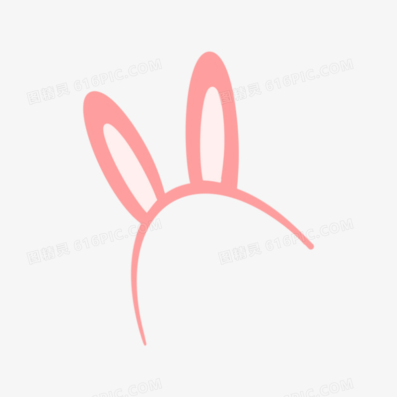卡通扁平兔耳朵素材