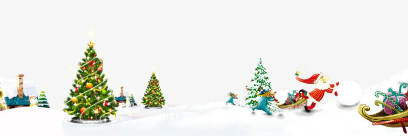 雪地上的圣诞树背景素材