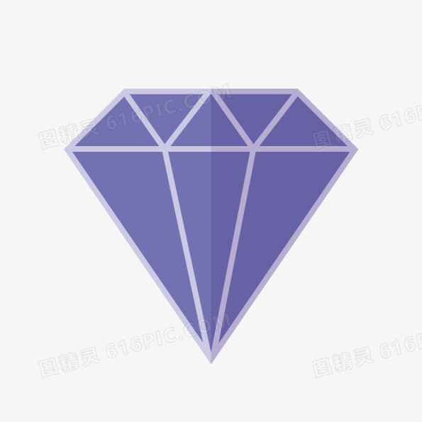 矢量手绘紫色钻石图形