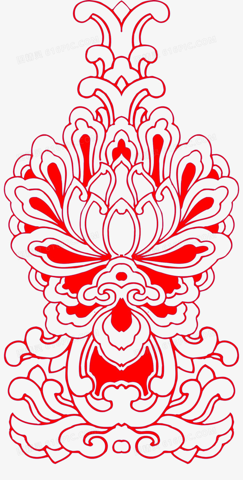 中国风花纹传统艺术镂空剪纸素材