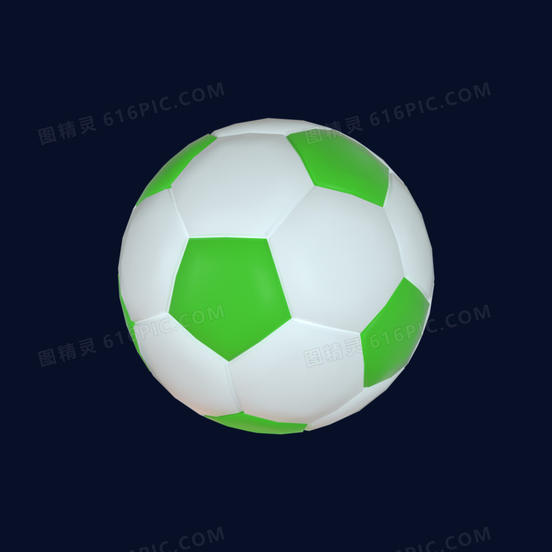 C4D绿色足球元素