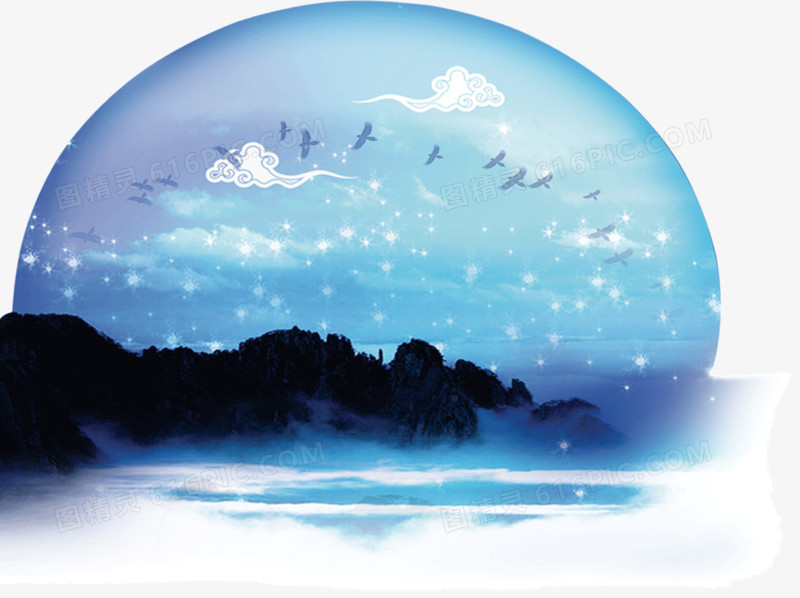 水晶球里的夜景
