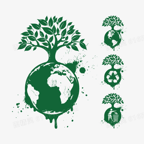 绿色 树木 地球植物 能源环保