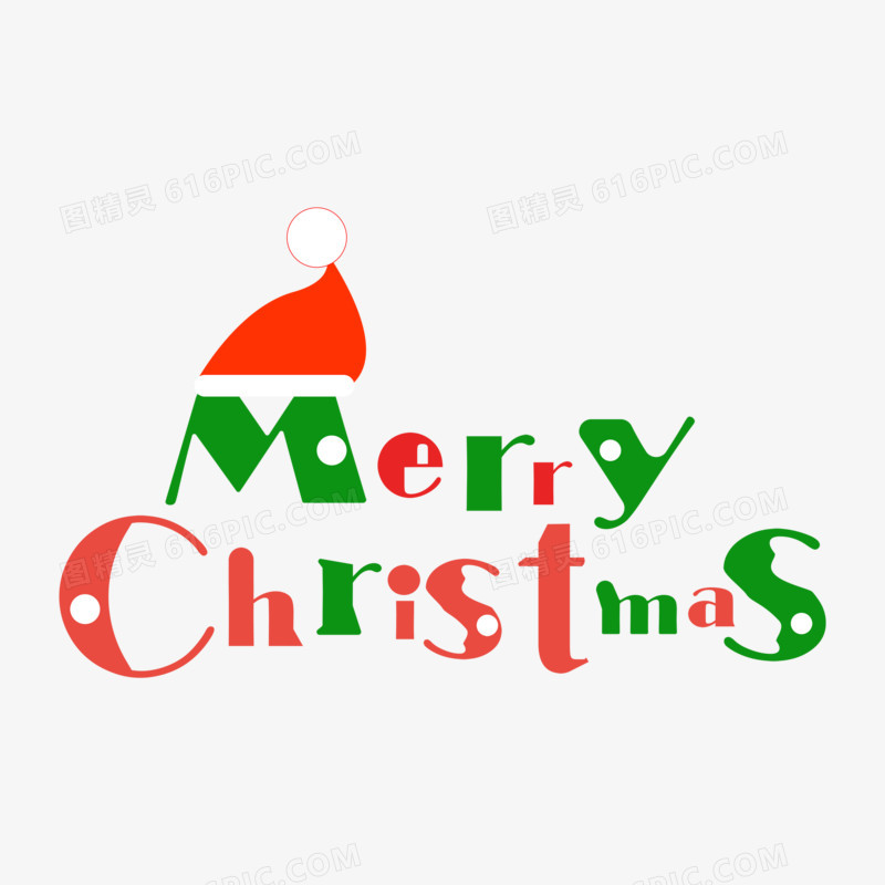 手绘卡通MerryChristmas文字