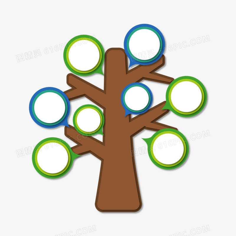 简约矢量树形图免抠元素