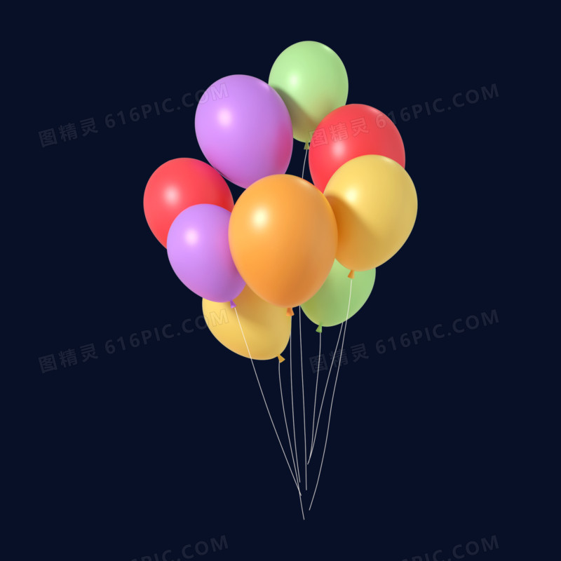 C4D彩色气球元素