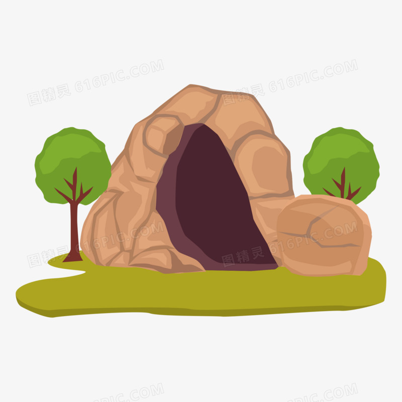 卡通矢量石头岩洞洞穴洞口素材