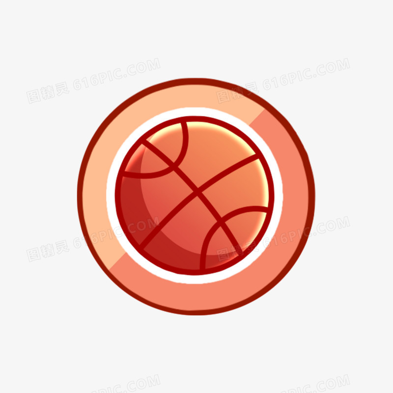 扁平体育项目篮球图标素材