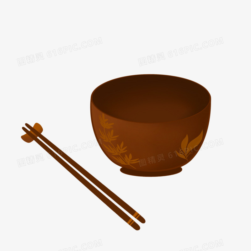 手绘中式餐具素材