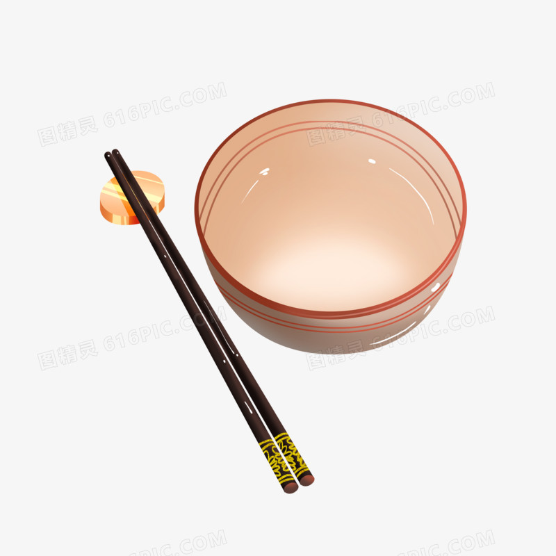 手绘中式瓷器碗筷素材